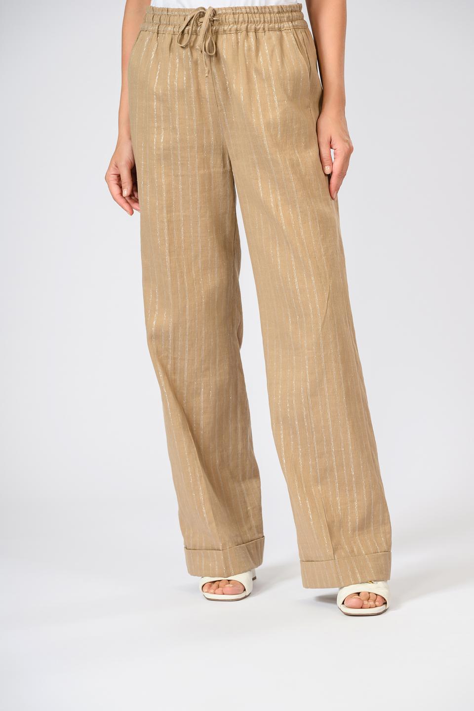 Брюки Twin Set в полоску бежевые