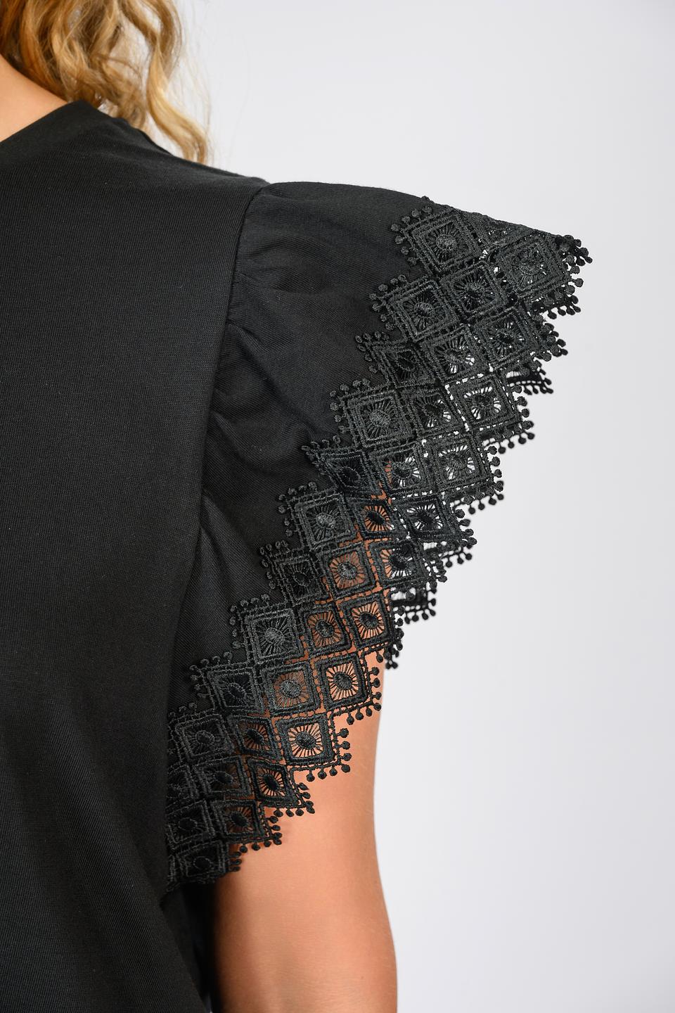 Блуза Twin Set с кружевом черный