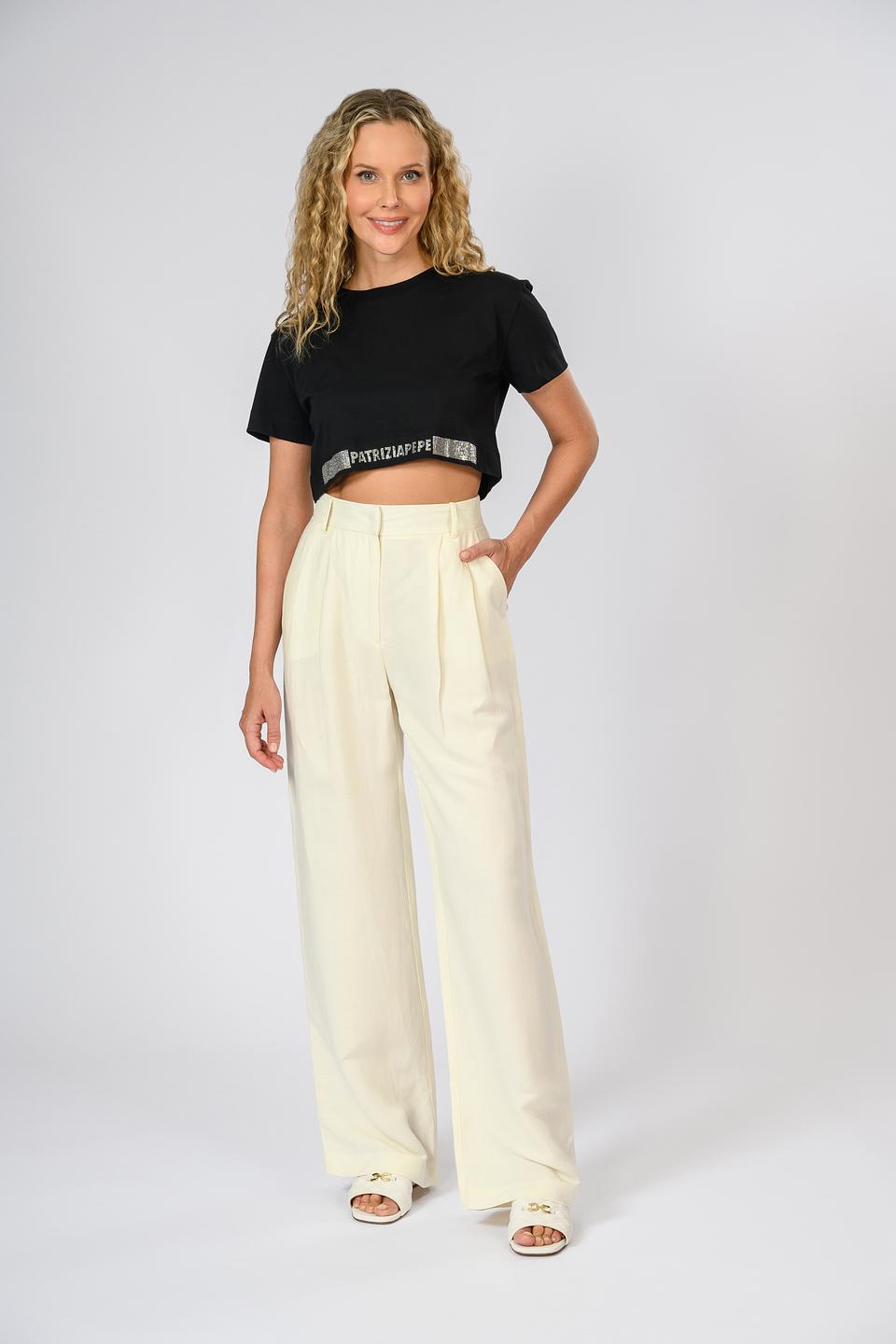 Брюки Patrizia Pepe палаццо кремовые