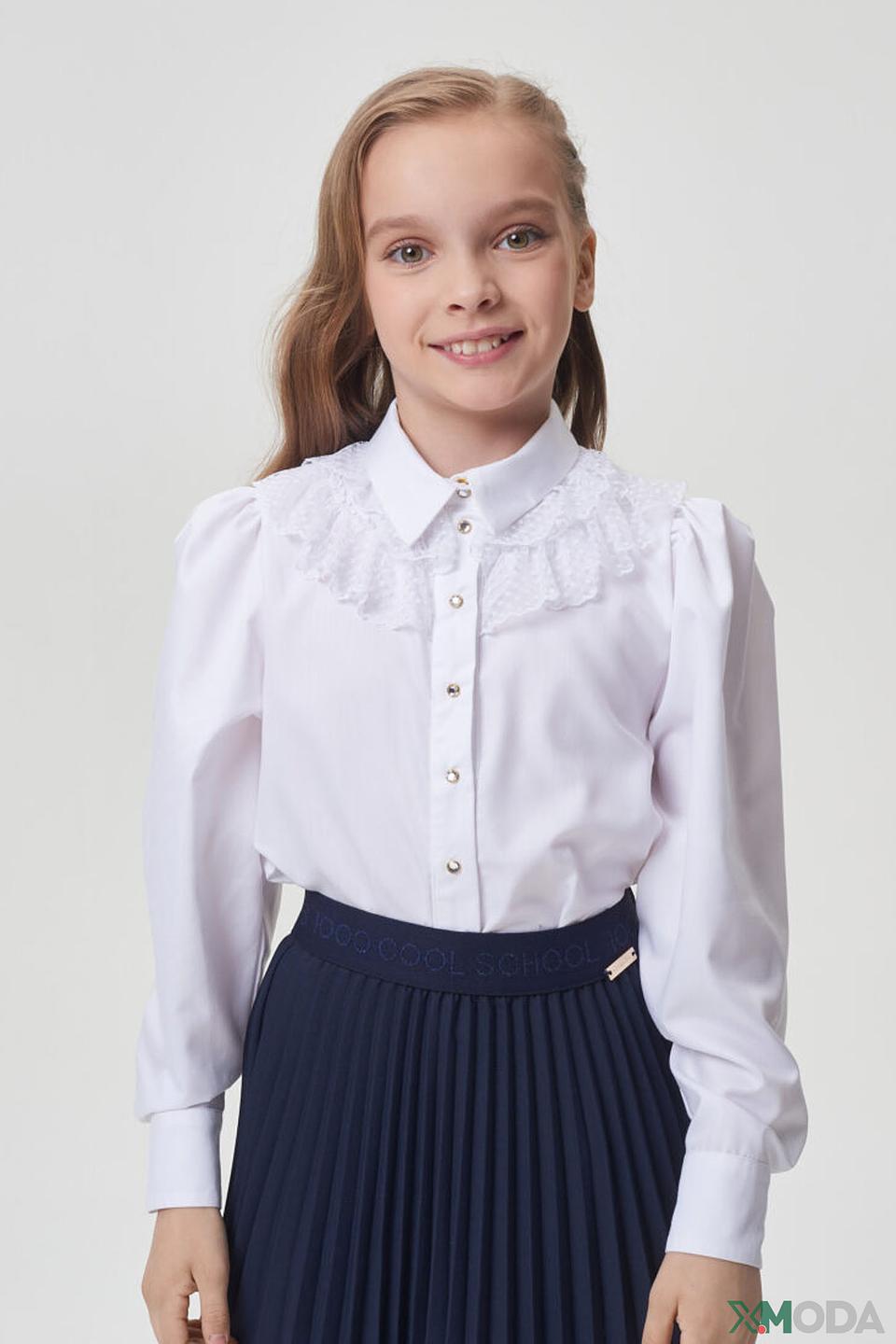 Белая блуза Choupette с кружевом для девочки