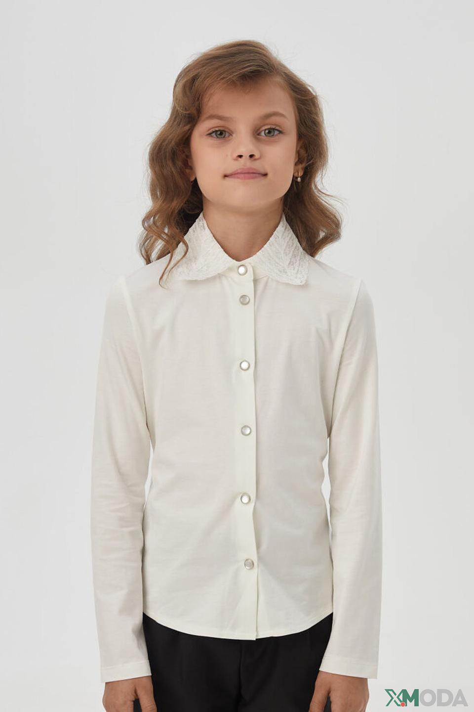 Блуза Choupette белая с кружевным воротником для девочки