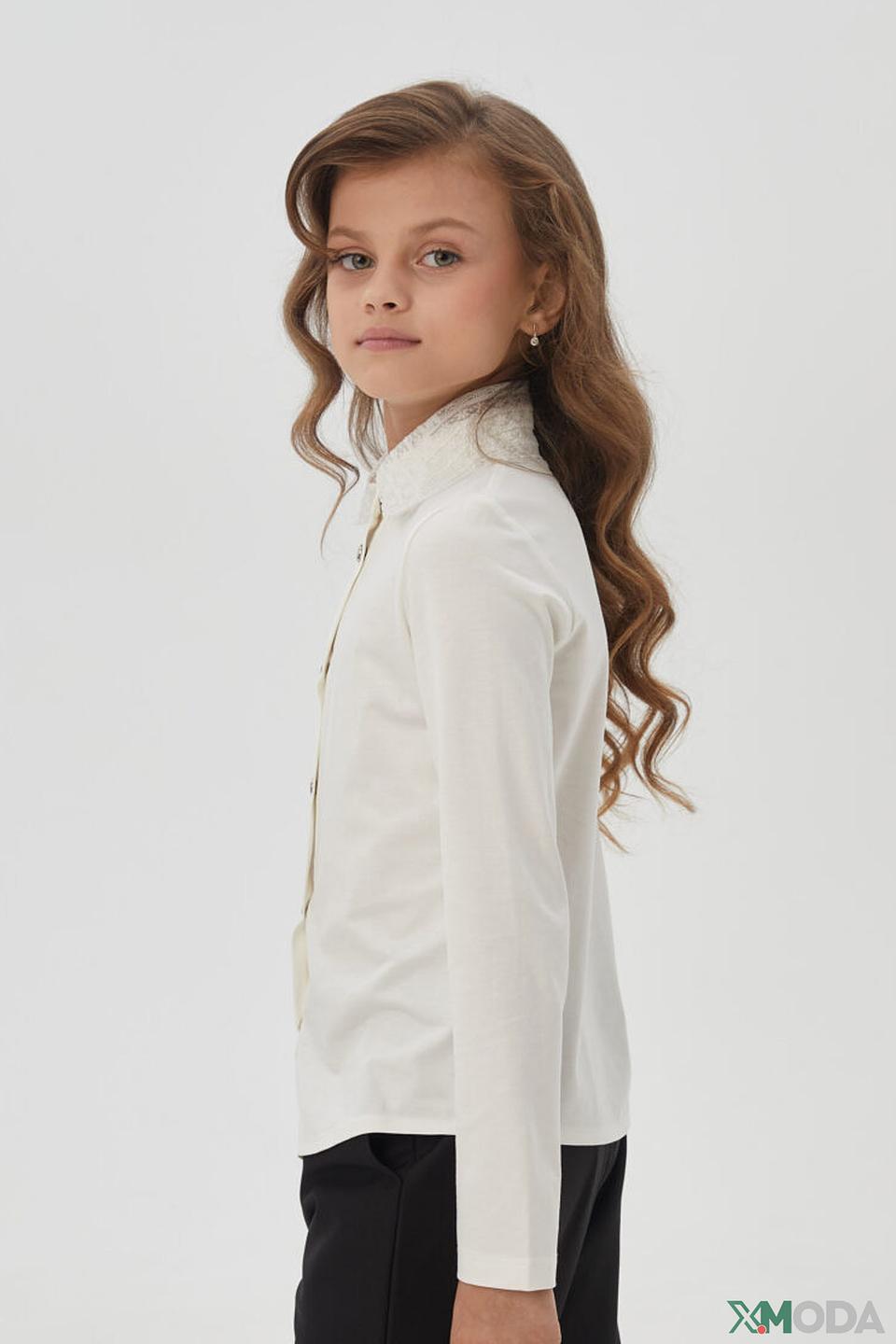 Блуза Choupette белая с кружевным воротником для девочки