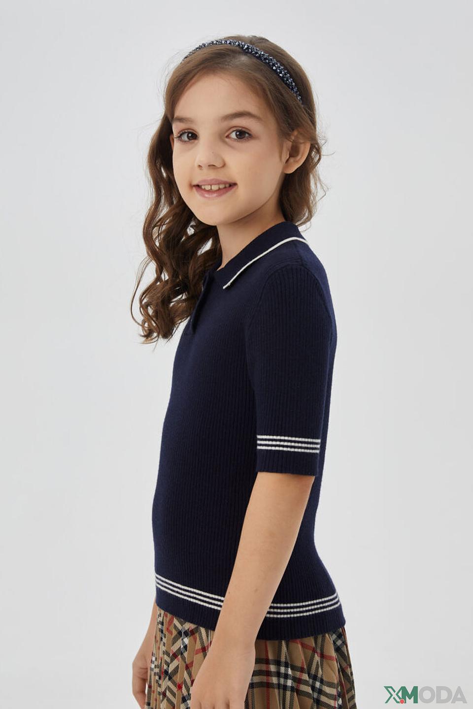 Джемпер Choupette с воротником-поло тёмно-синий