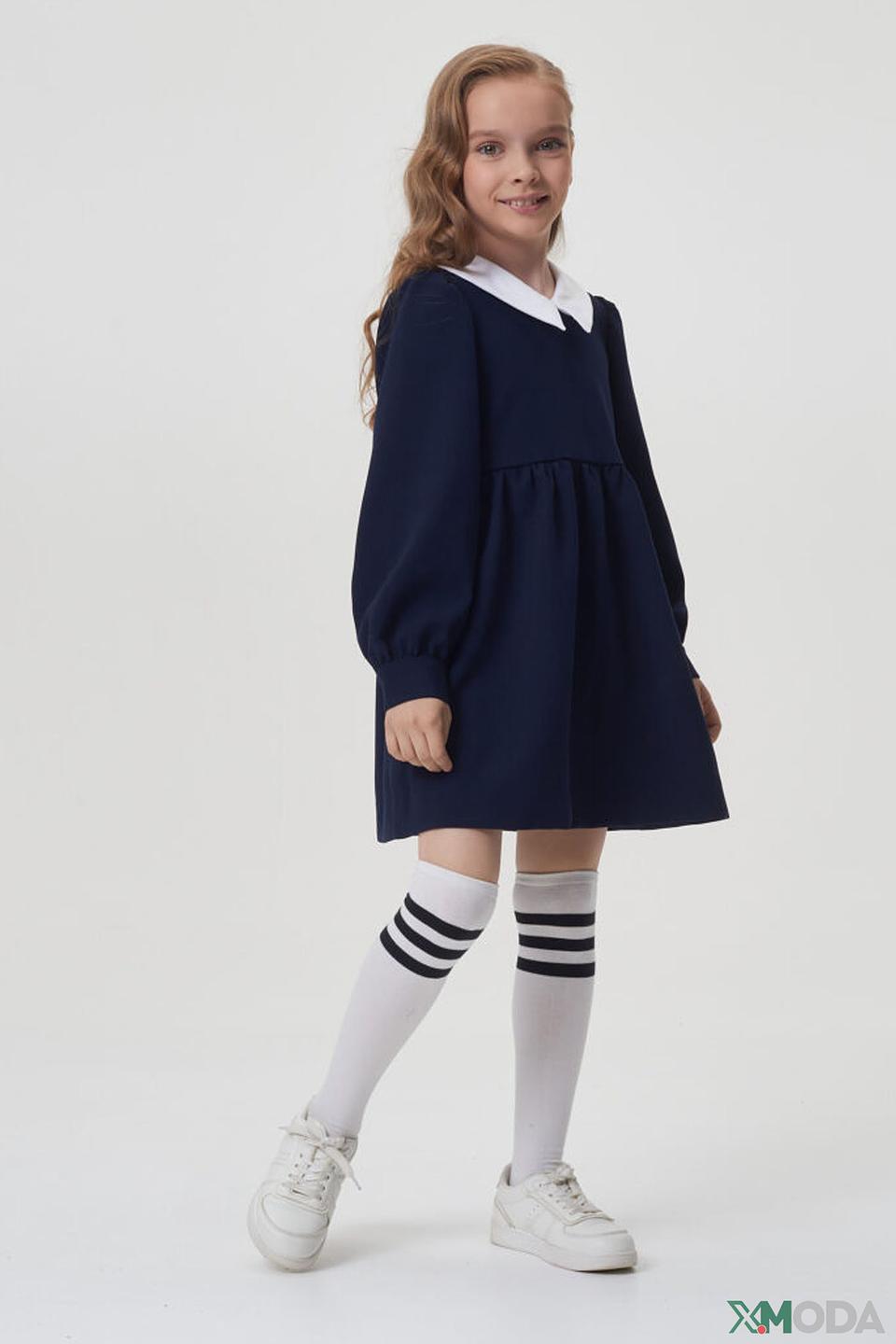 Платье Choupette дев. синее с воротничком