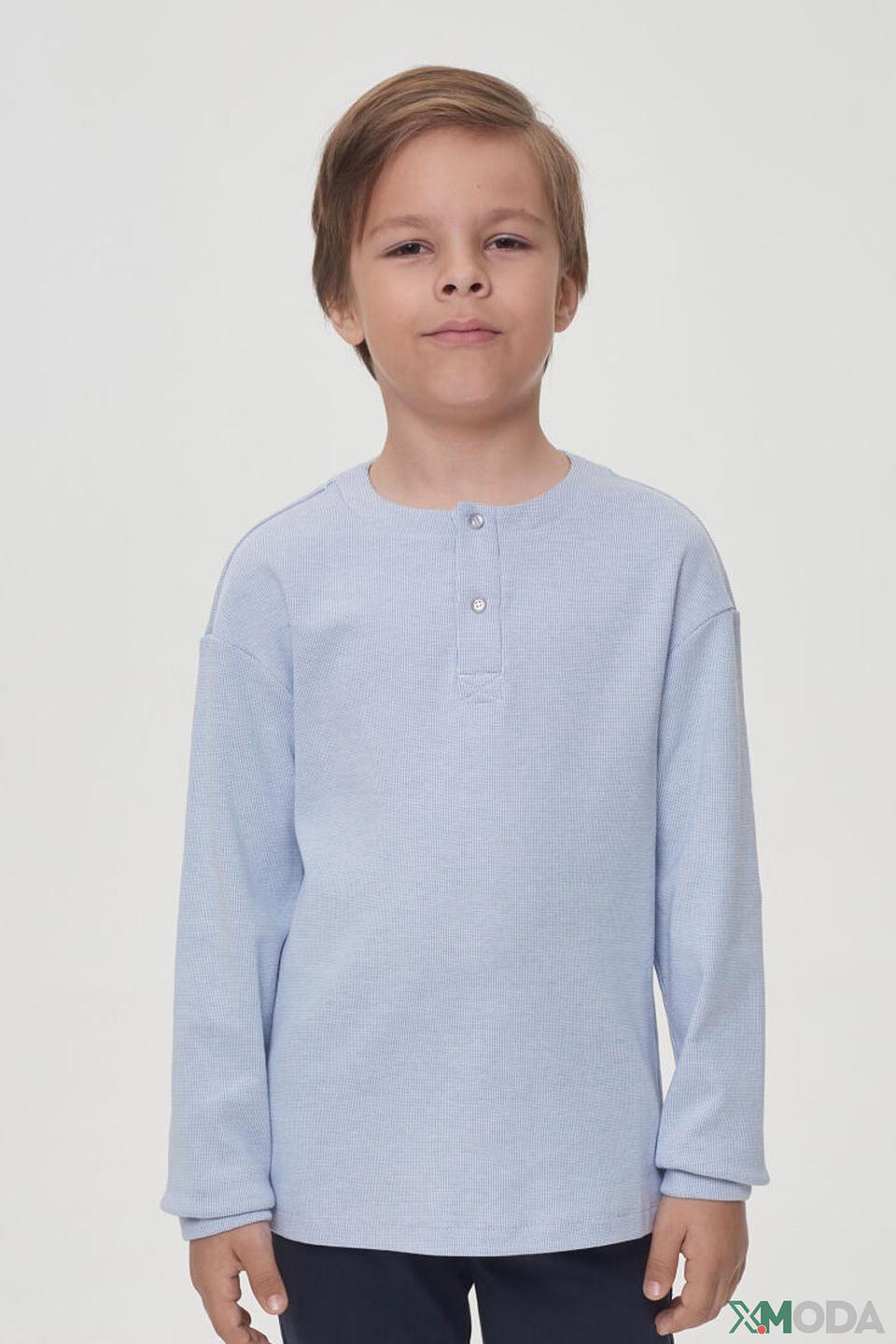 Футболка Choupette, голубая, с пуговицами, для мальчика