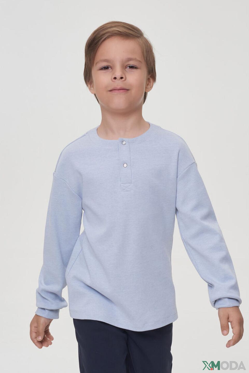 Футболка Choupette, голубая, с пуговицами, для мальчика