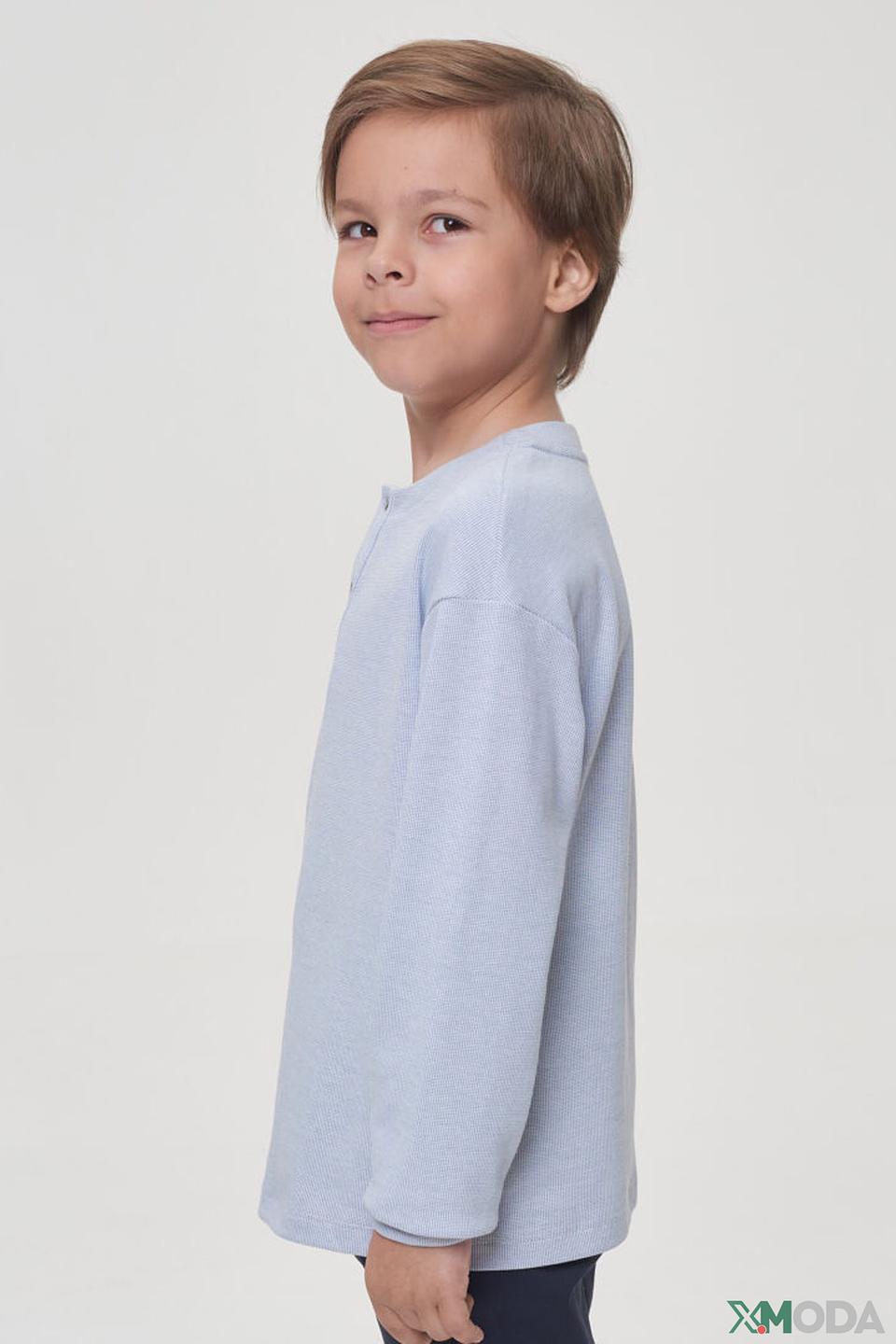 Футболка Choupette, голубая, с пуговицами, для мальчика