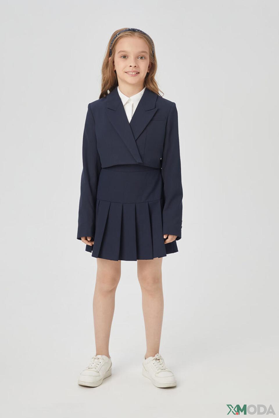 Юбка плиссе Choupette тёмно-синяя