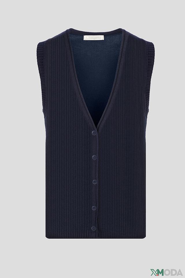 Жилет Choupette вязаный тёмно-синий
