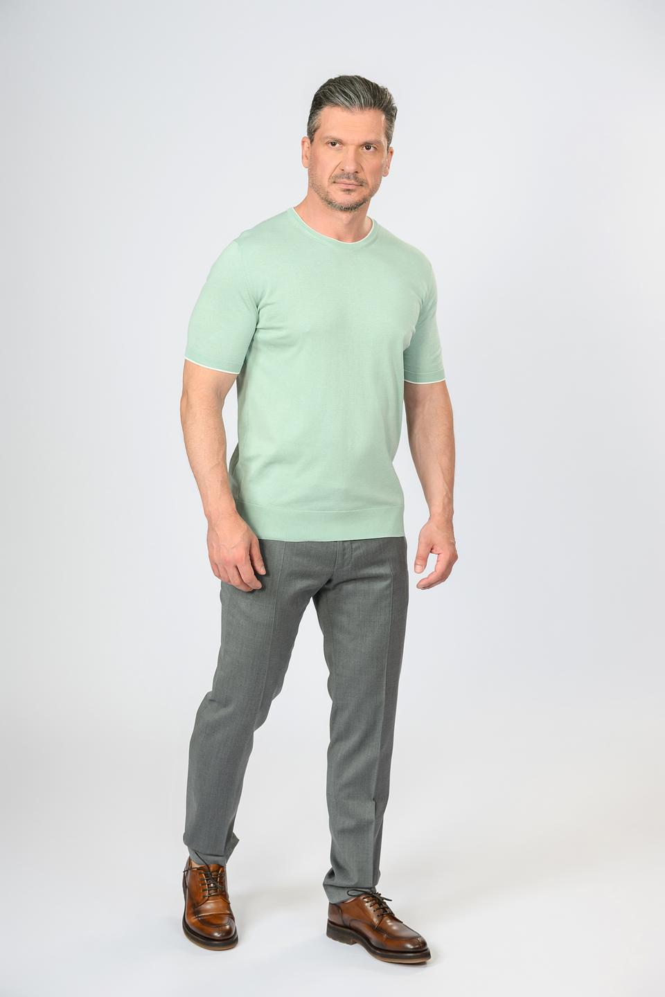 Пуловер Radi Perugia мятный с коротким рукавом