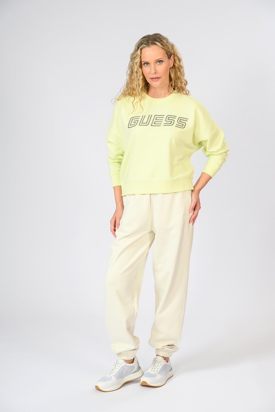Джемпер Guess с логотипом лайм