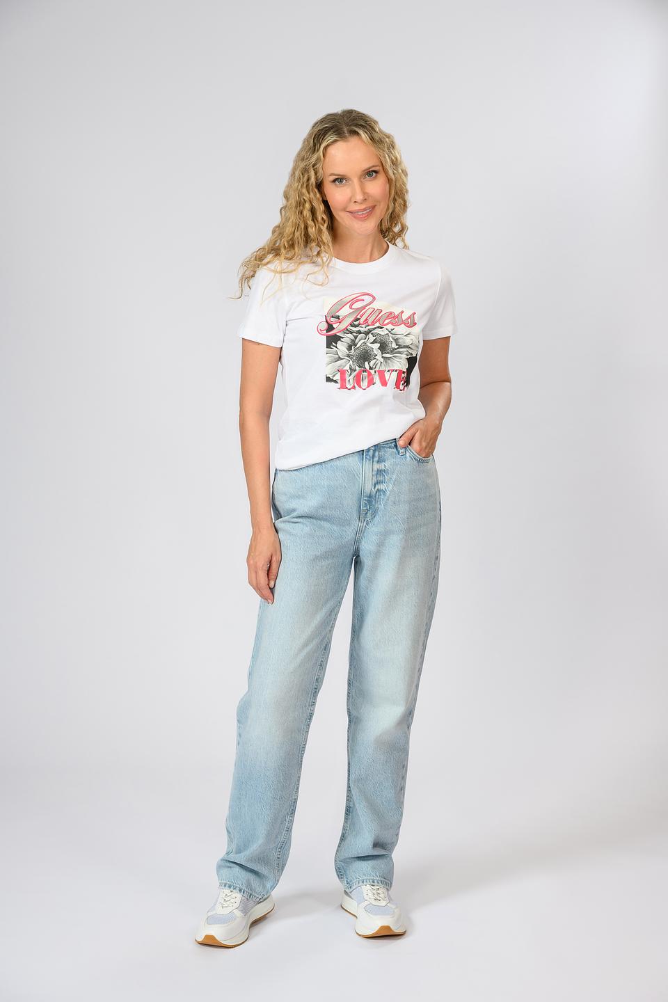 Футболка Guess с цветочным принтом белый