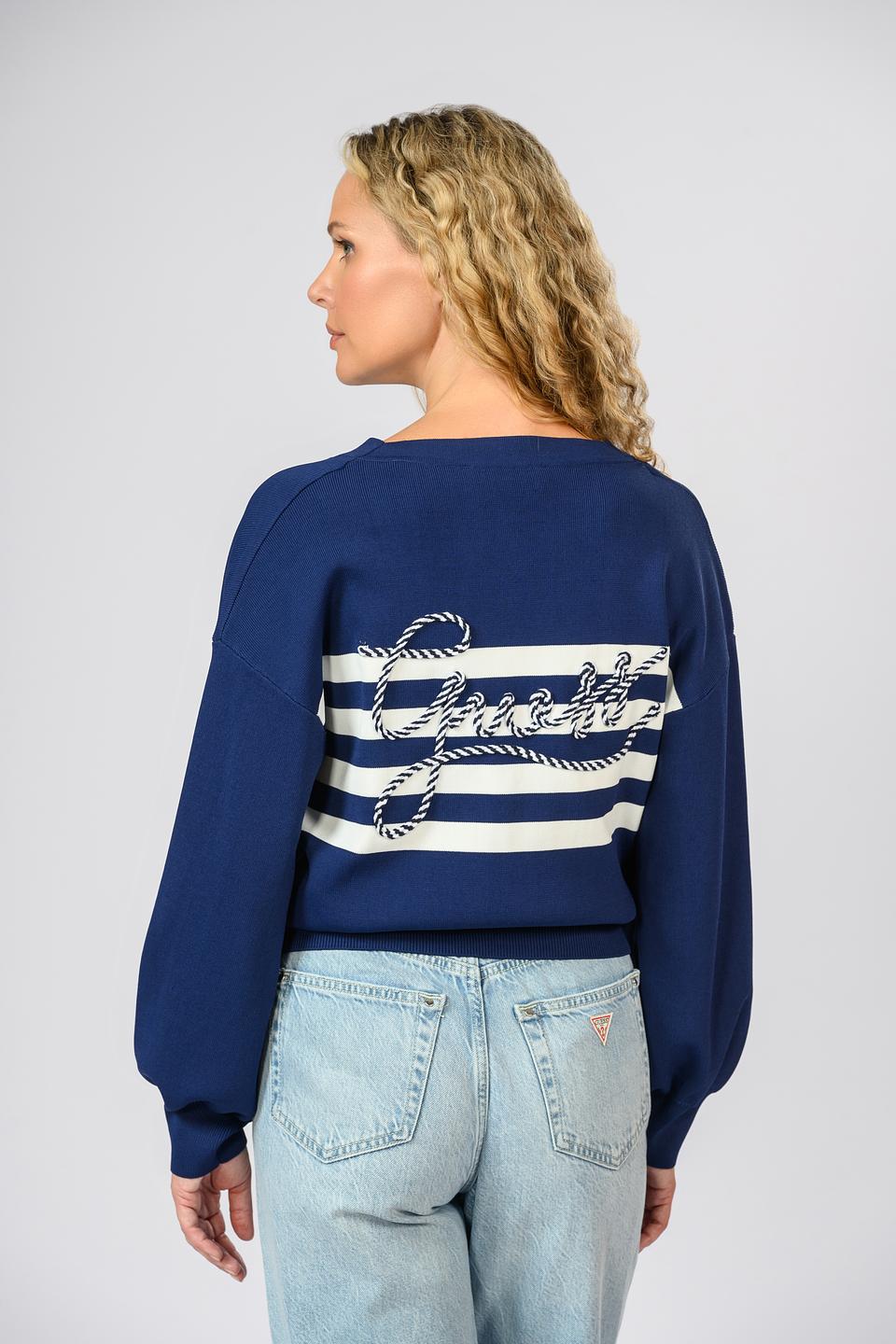 Джемпер Guess полосатый синий