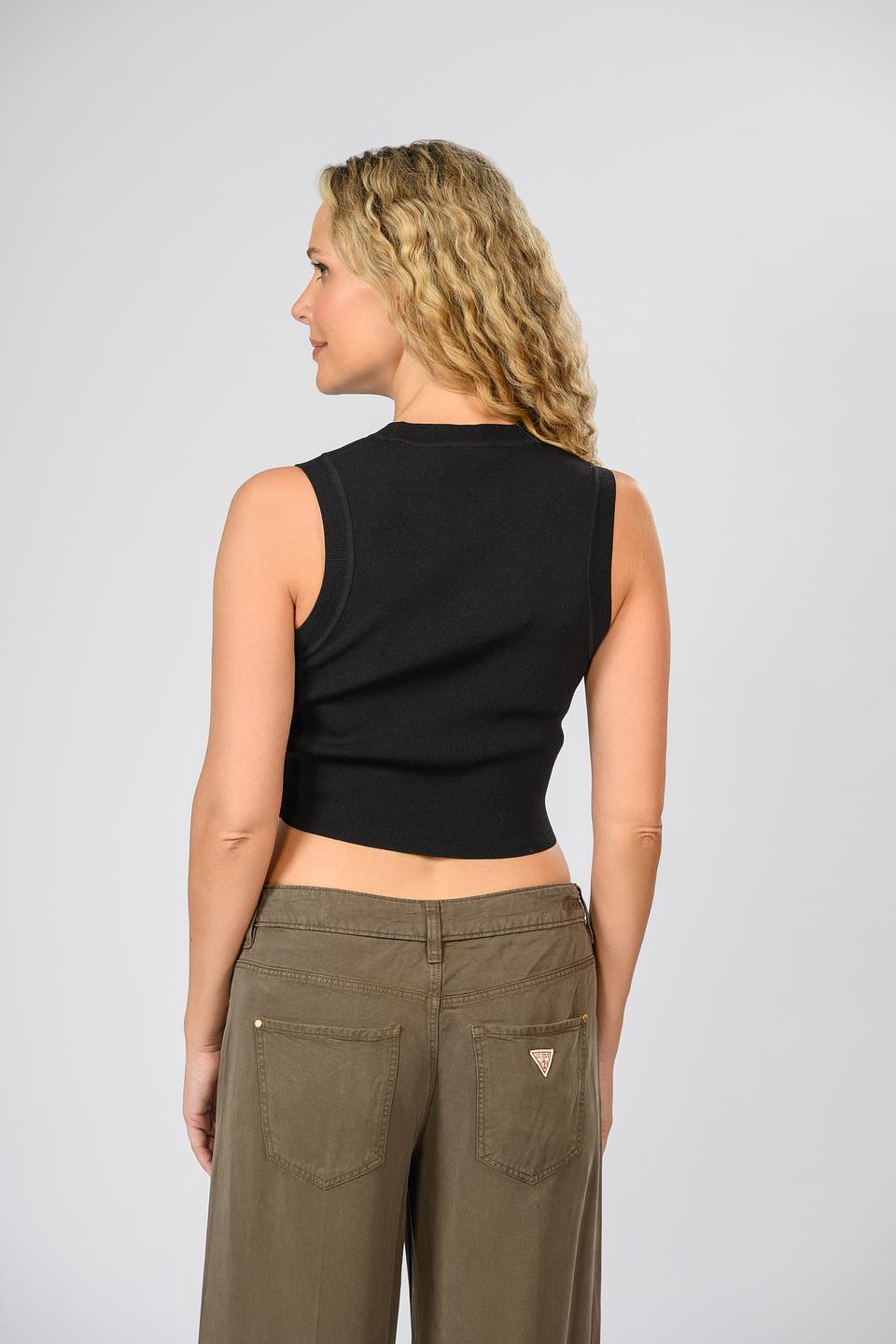 Майка Guess женская черная с логотипом