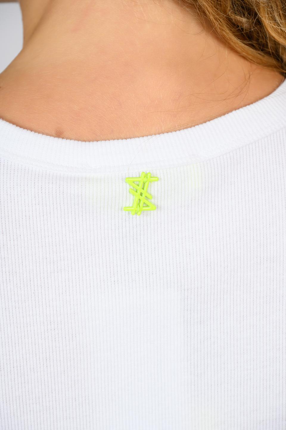 Топ Twin Set Actitude белый с вышивкой