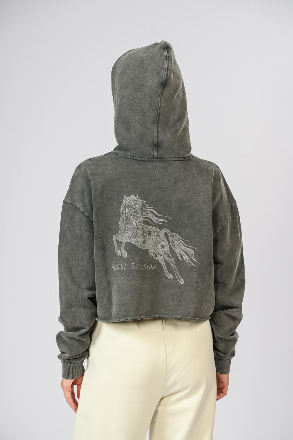 Худи укороченная Hugo серая