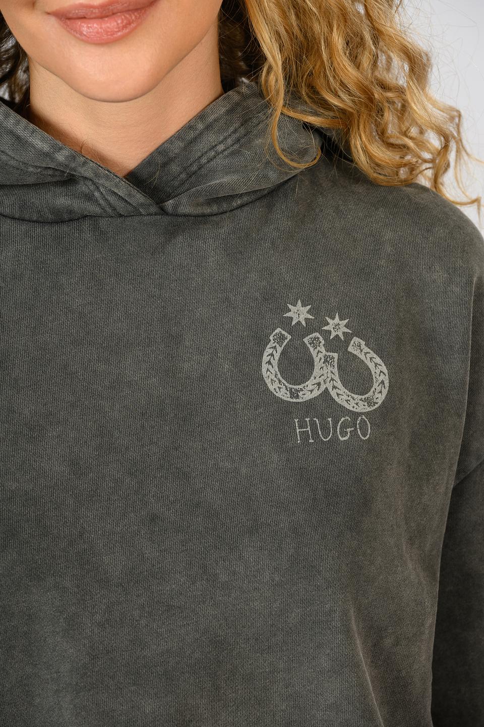 Худи укороченная Hugo серая