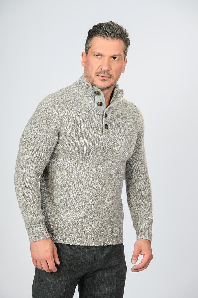 Пуловер Gran Sasso с пуговицами серый