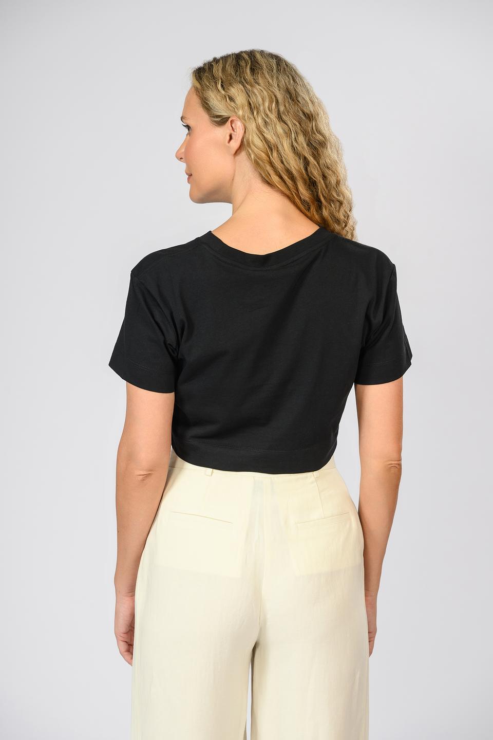 Футболка Patrizia Pepe укороченная черная