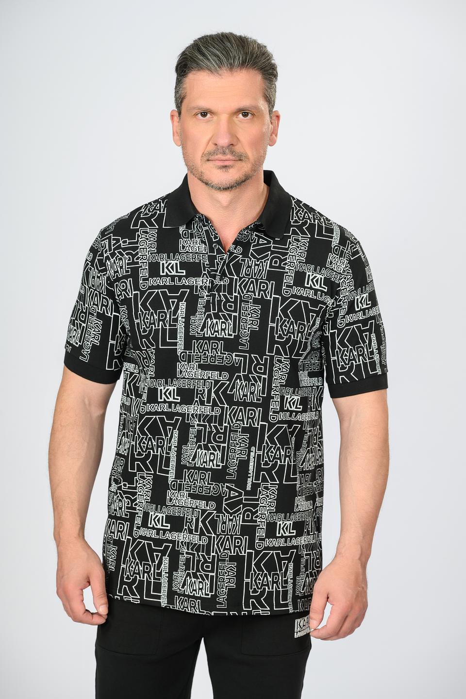Поло Karl Lagerfeld принт чёрный