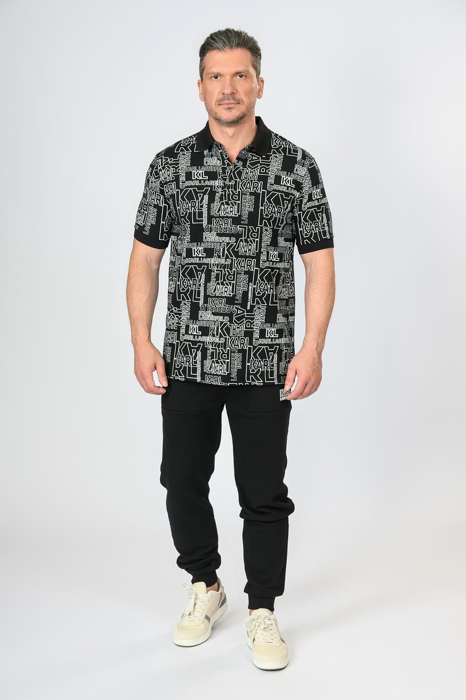 Поло Karl Lagerfeld принт чёрный