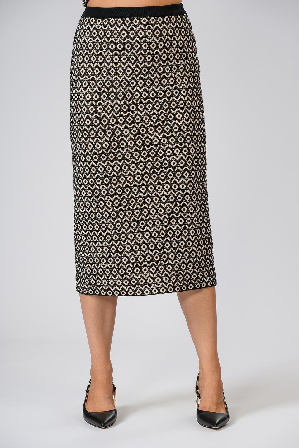 Юбка Giorgio Grati с принтом чёрно-бежевый