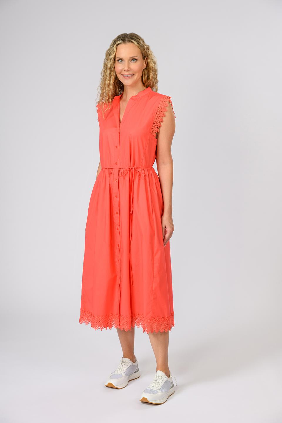 Платье Twin Set коралловое с кружевом