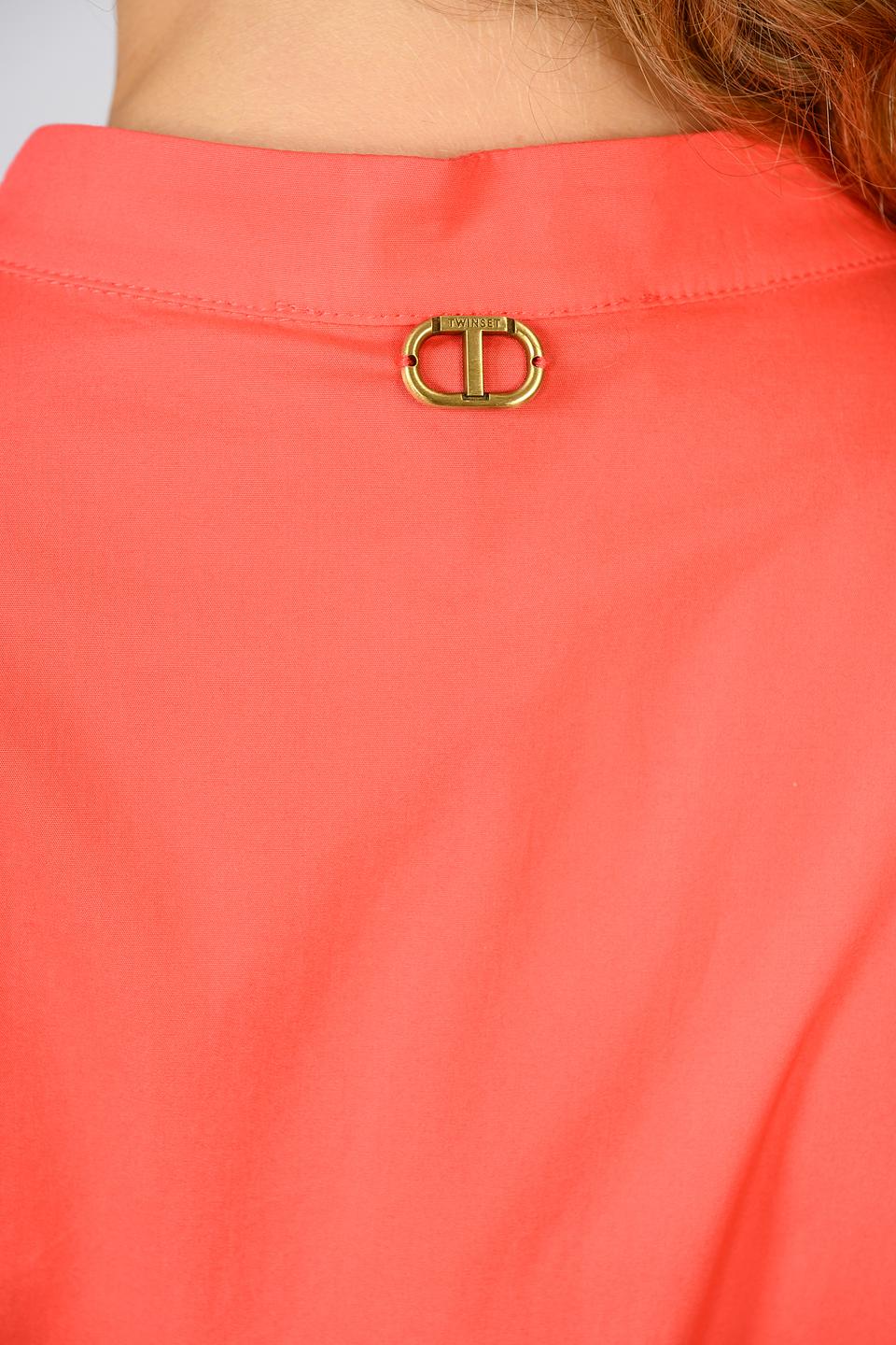Платье Twin Set коралловое с кружевом
