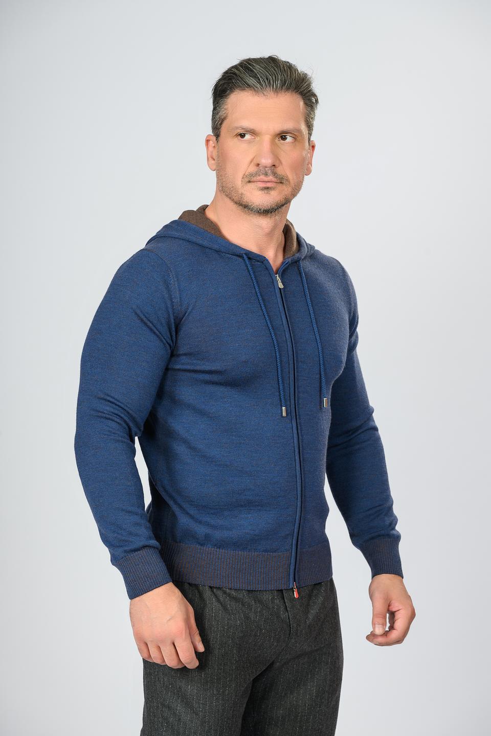 Кардиган Gran Sasso мужской синий на молнии