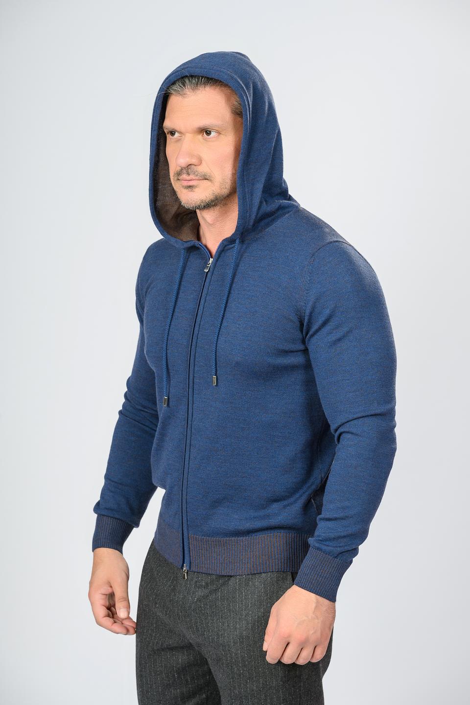 Кардиган Gran Sasso мужской синий на молнии