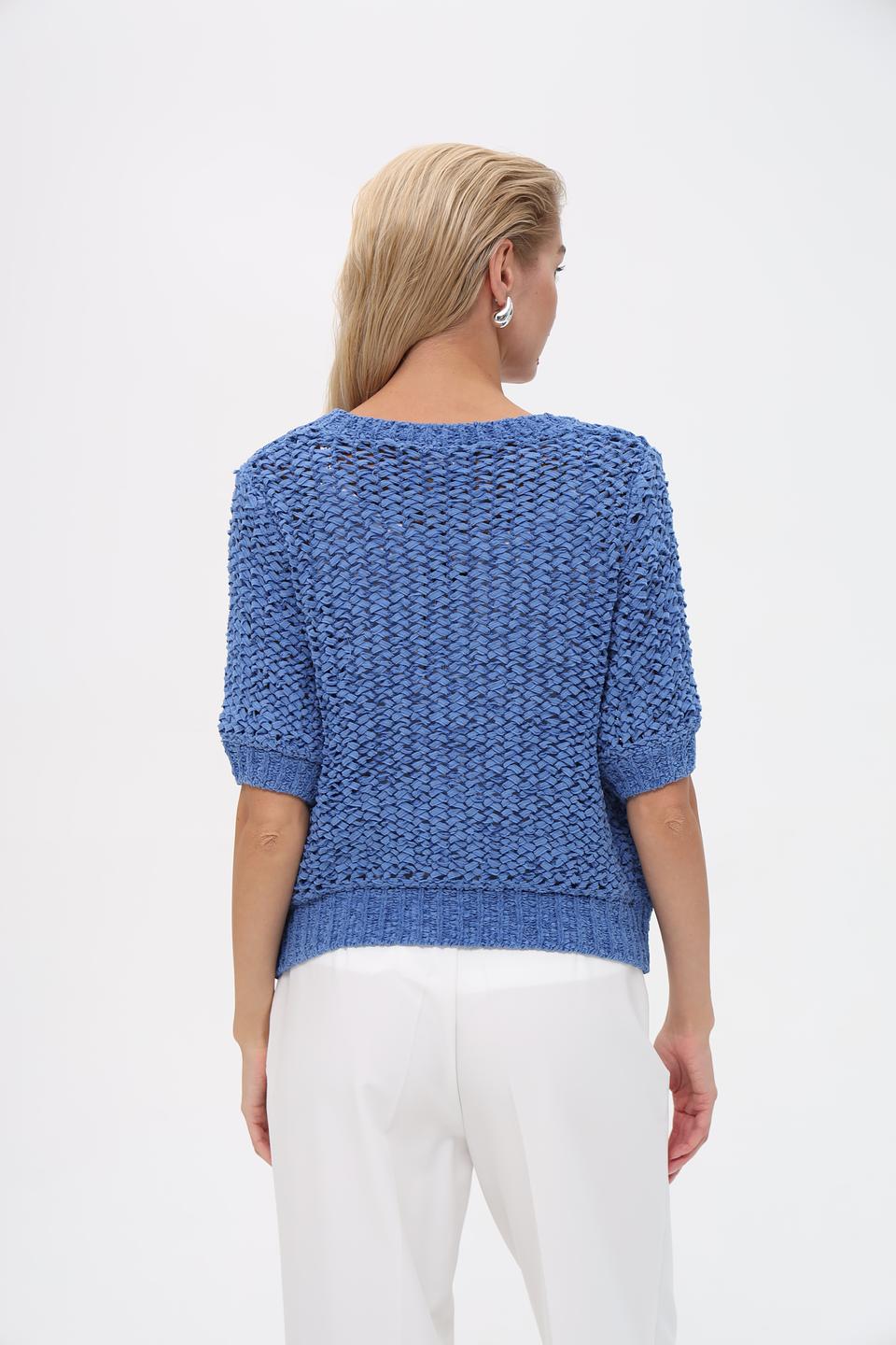 Пуловер Monari голубой ажурный