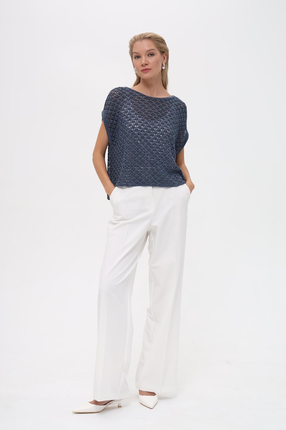 Пуловер Monari вязаный синий