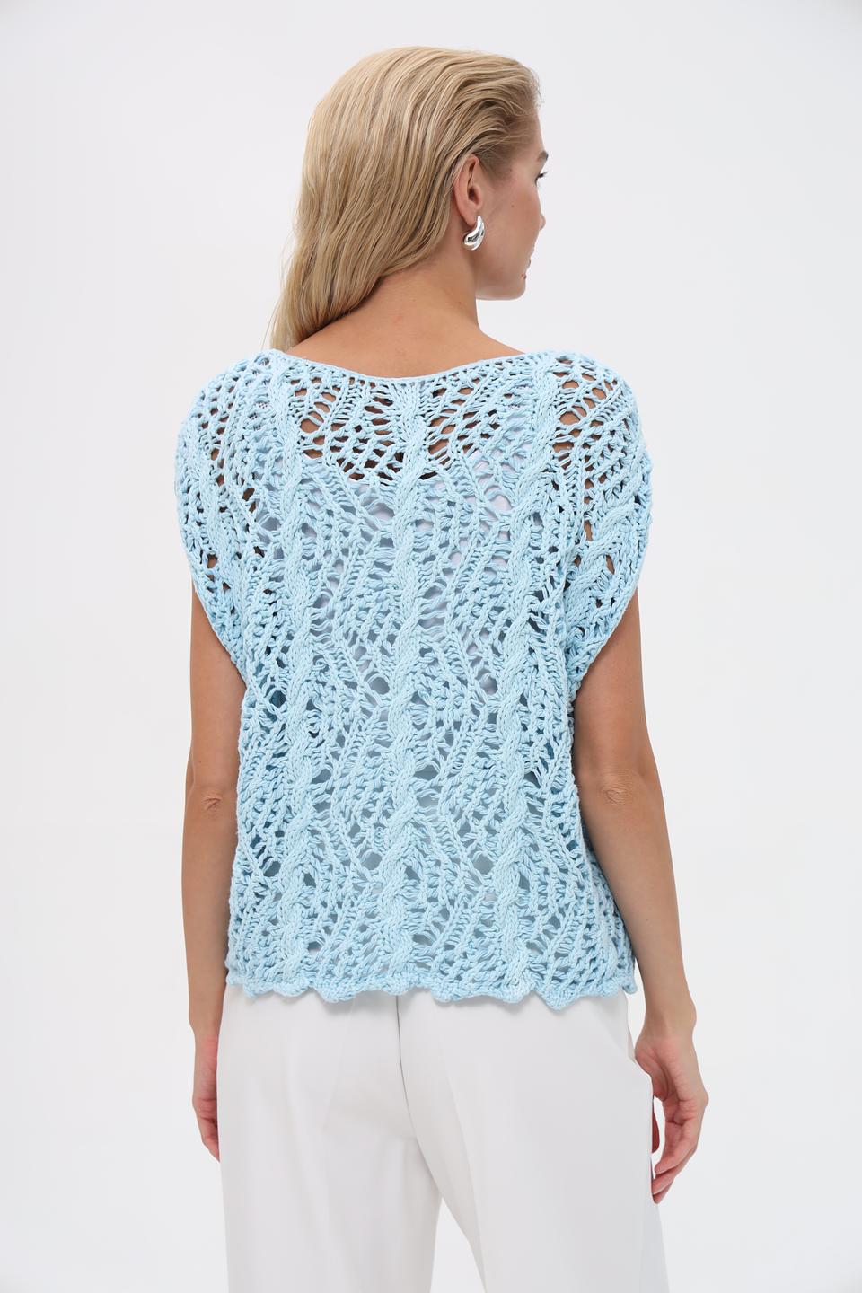 Пуловер Monari ажурный голубой