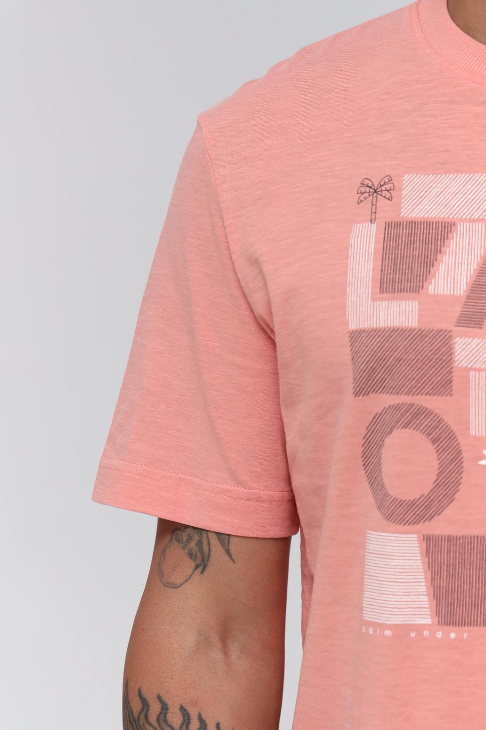 Футболка Tom Tailor персиковая с принтом