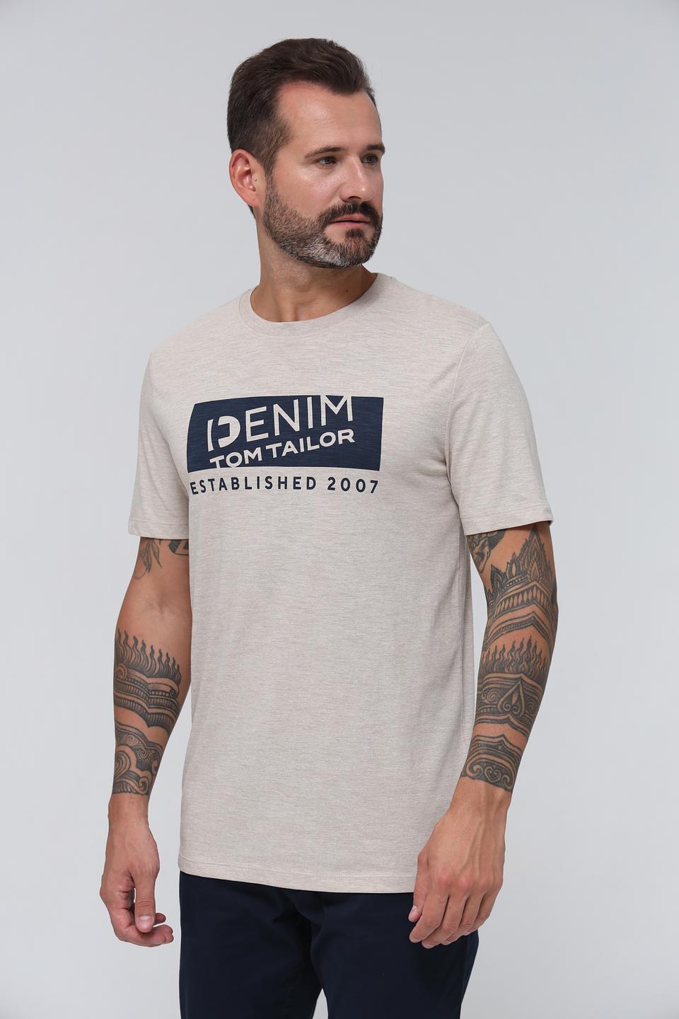 Футболка Tom Tailor denim бежевая
