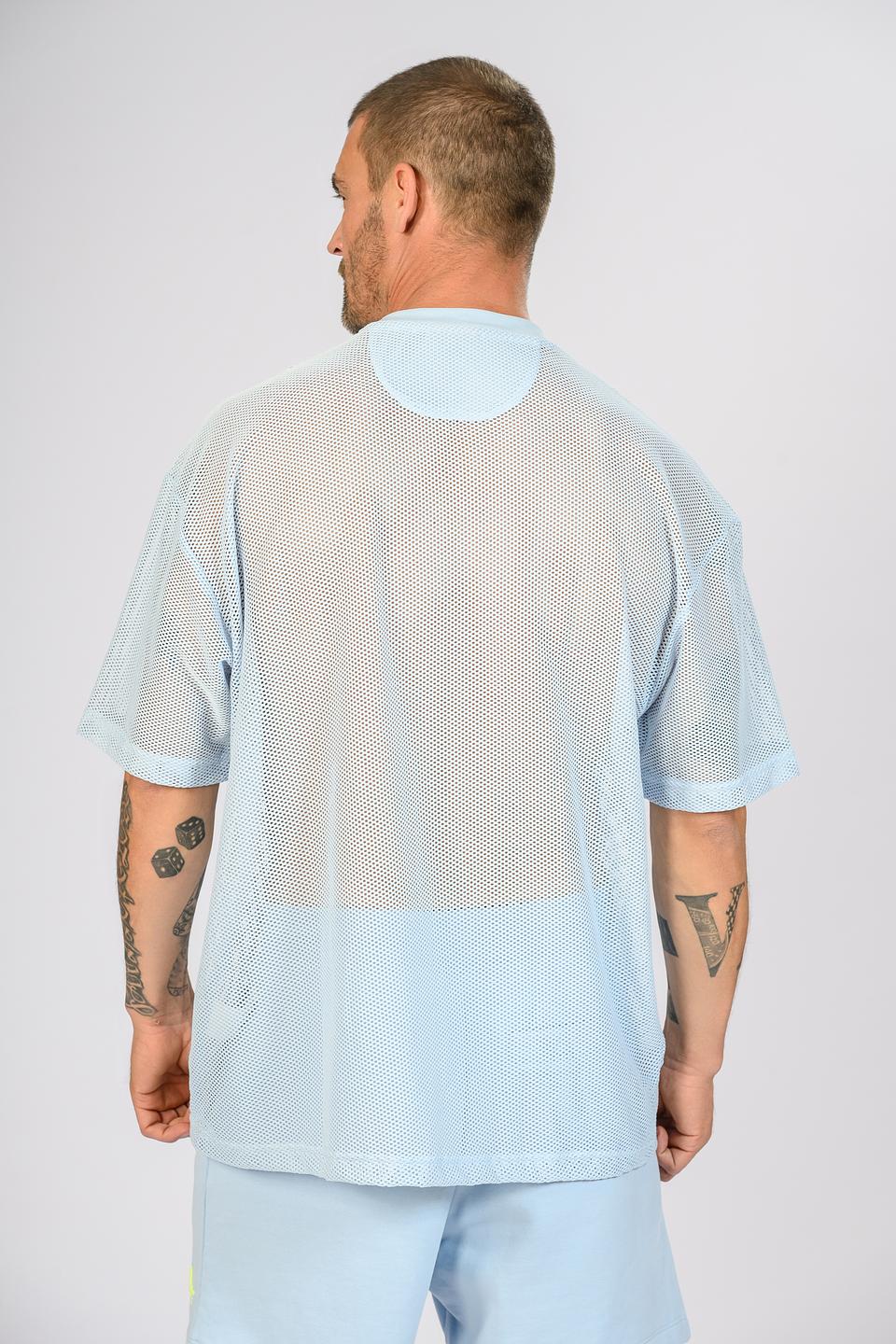 Футболка Hugo сетчатая голубая