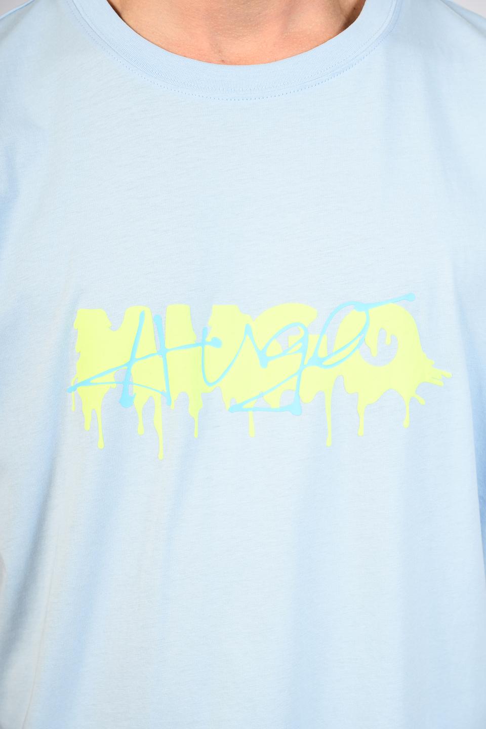 Футболка Hugo с логотипом голубая