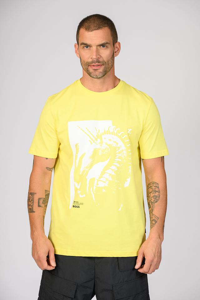 Футболка Boss Orange с морским конём жёлтая