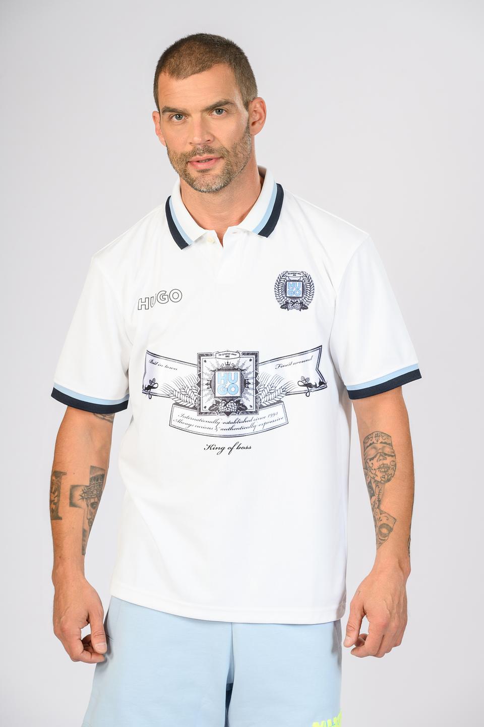 Поло Hugo с логотипом белый