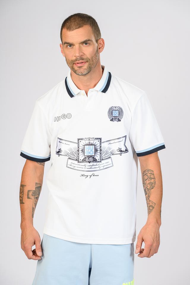 Поло Hugo с логотипом белый