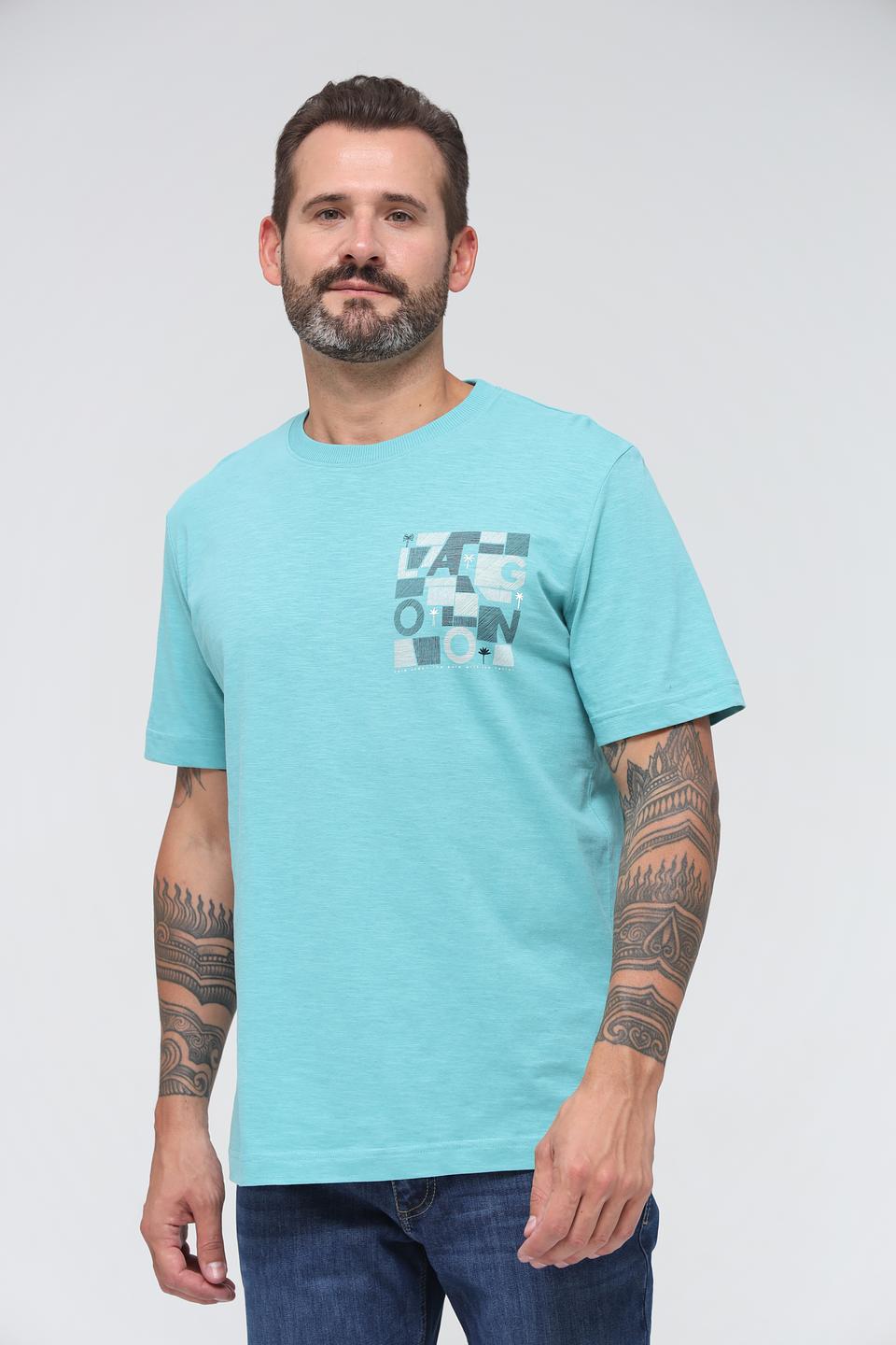 Футболка Tom Tailor бирюзовая с принтом