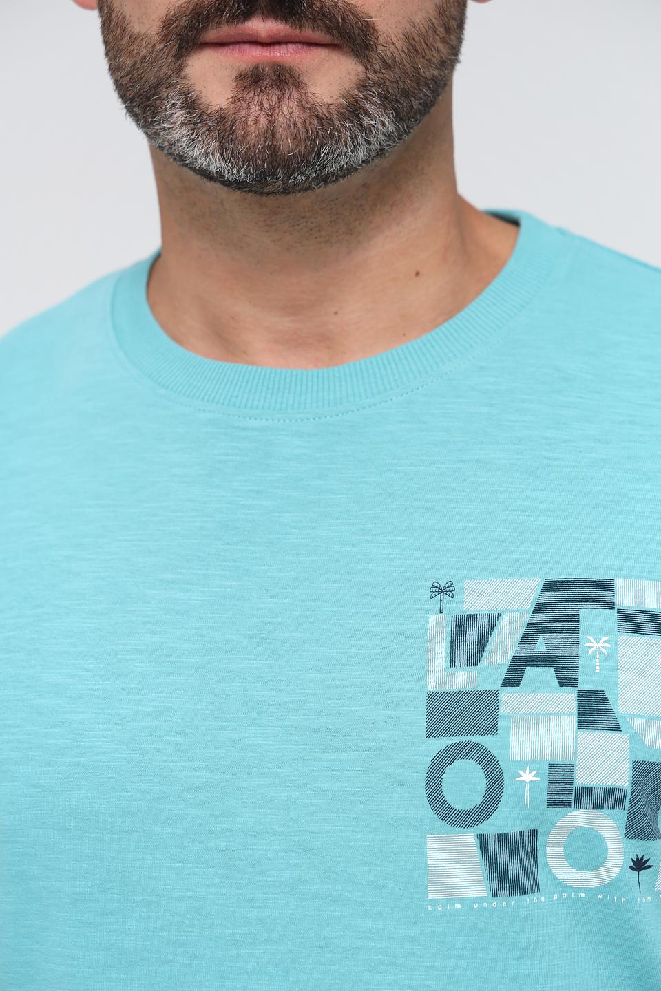 Футболка Tom Tailor бирюзовая с принтом