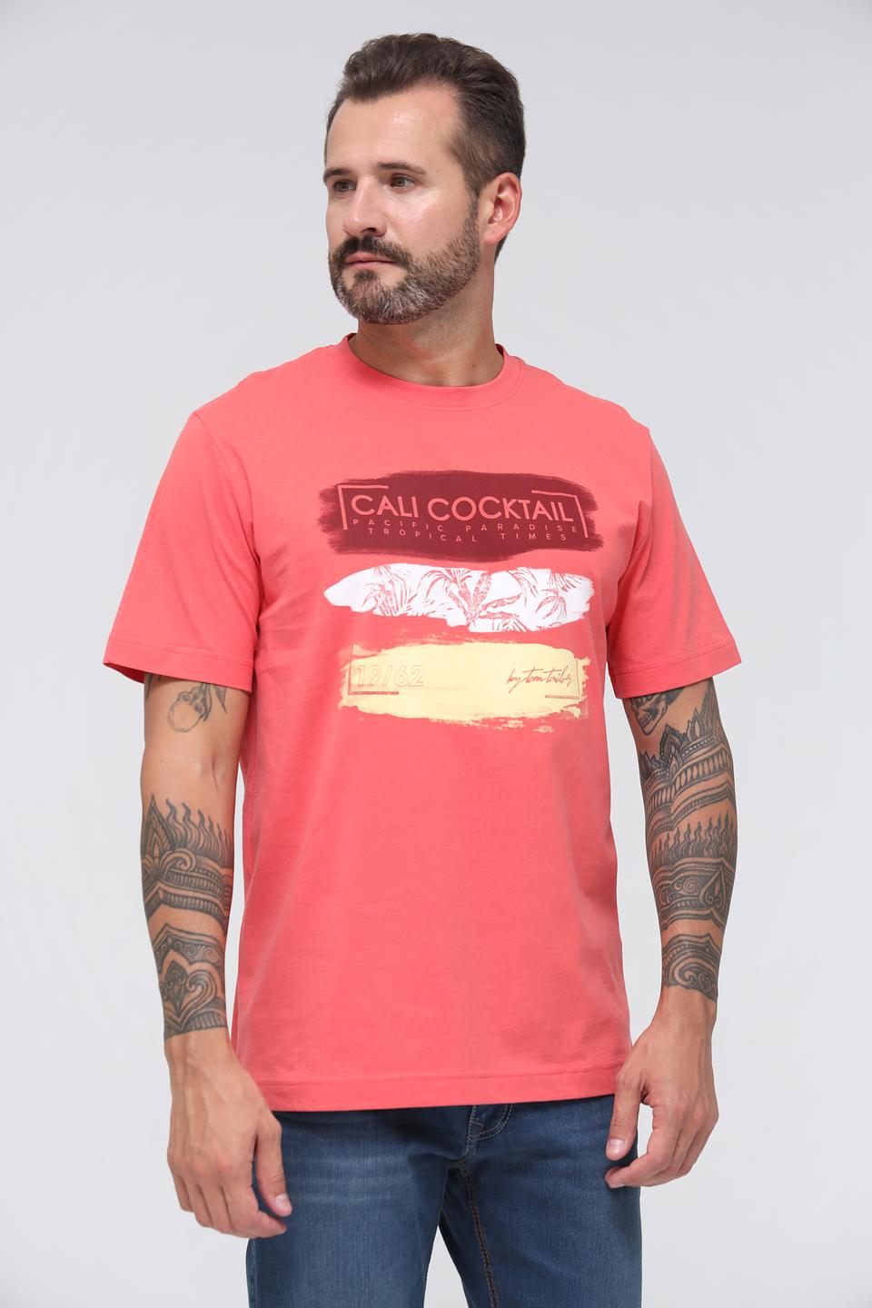 Футболка Tom Tailor Красная с Принтом Cali Cocktail