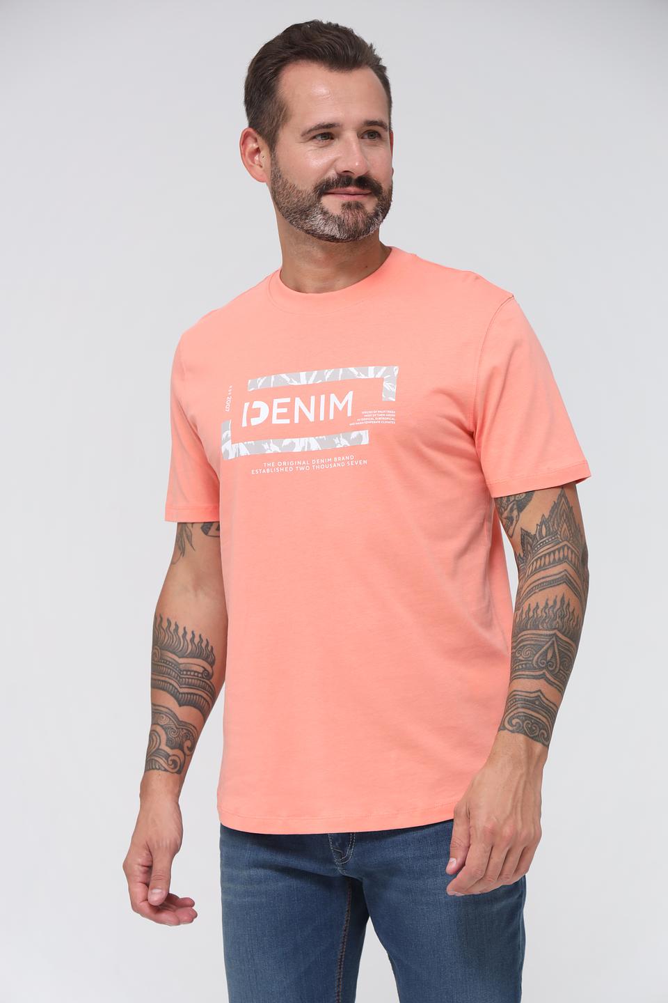 Футболка Tom Tailor IDENIM коралловая с принтом