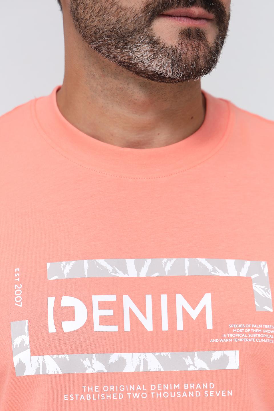 Футболка Tom Tailor IDENIM коралловая с принтом