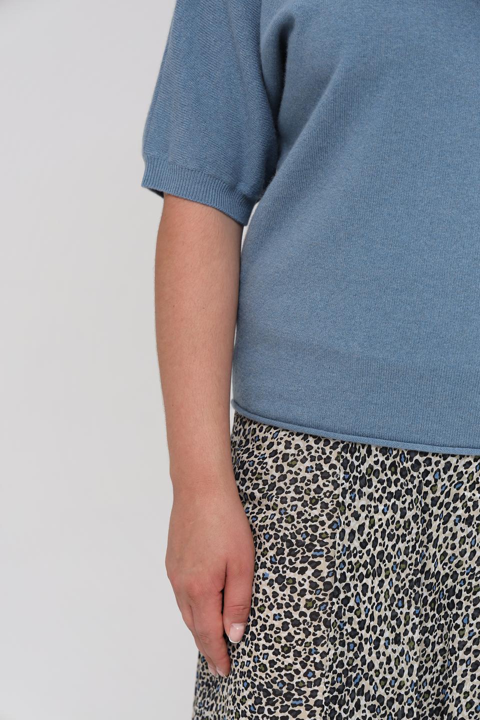 Пуловер Luisa Cerano голубой с коротким рукавом