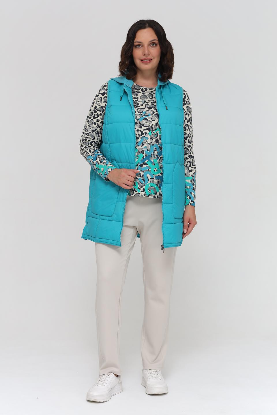 Жилет Lebek стеганый бирюзовый