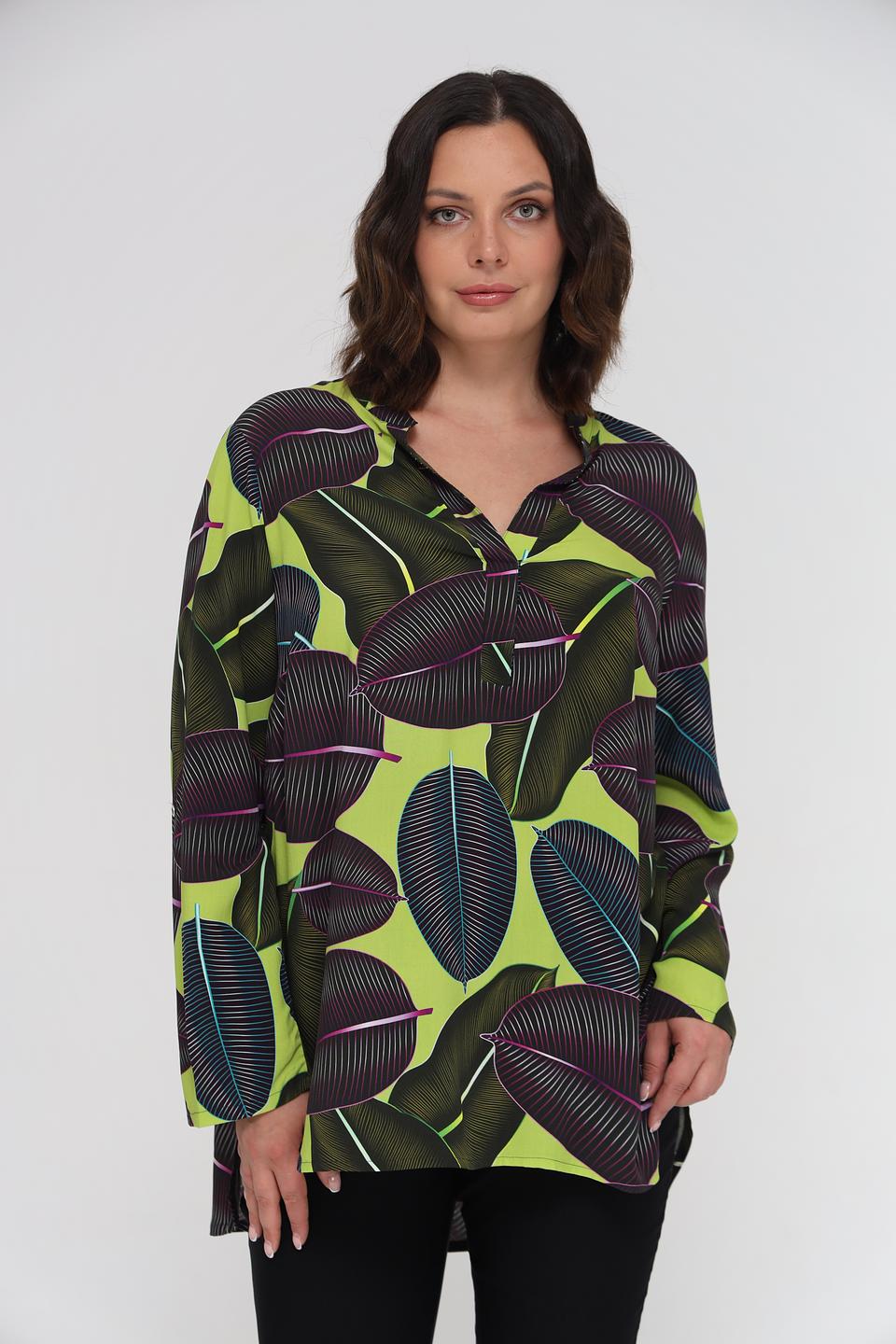 Блуза Doris Streich с листьями лайм