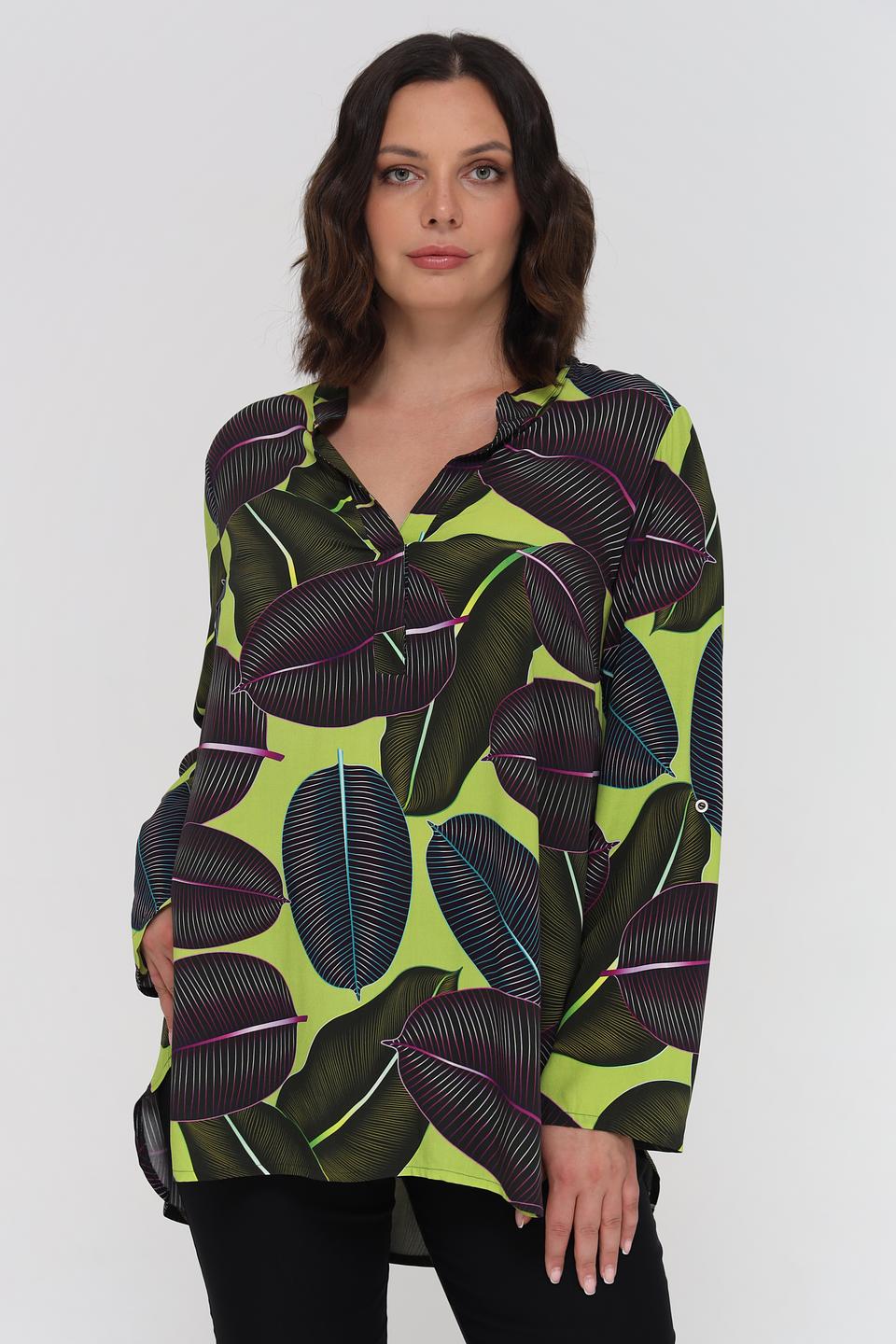 Блуза Doris Streich с листьями лайм