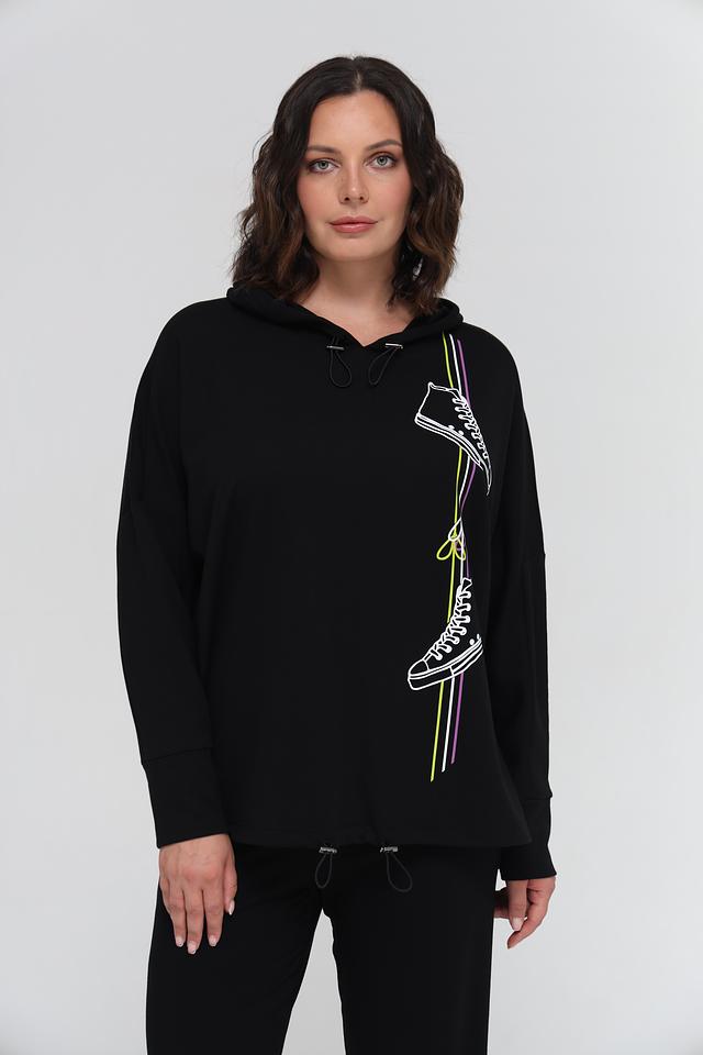 Пуловер Doris Streich с принтом чёрный